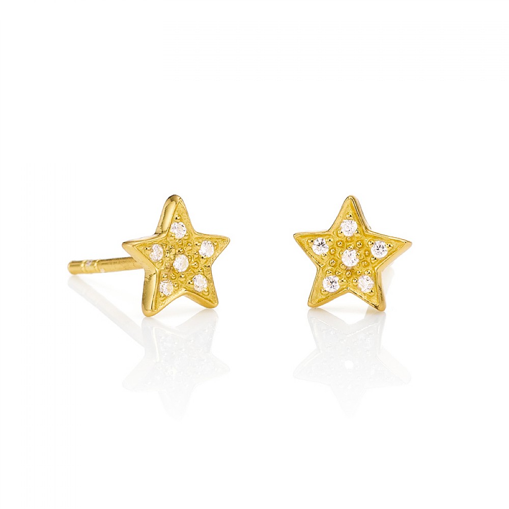 Reach For The Stars Golden Stud Earrings From Pia Jewellery Brand Reach For The Stars Golden Stud Earrings