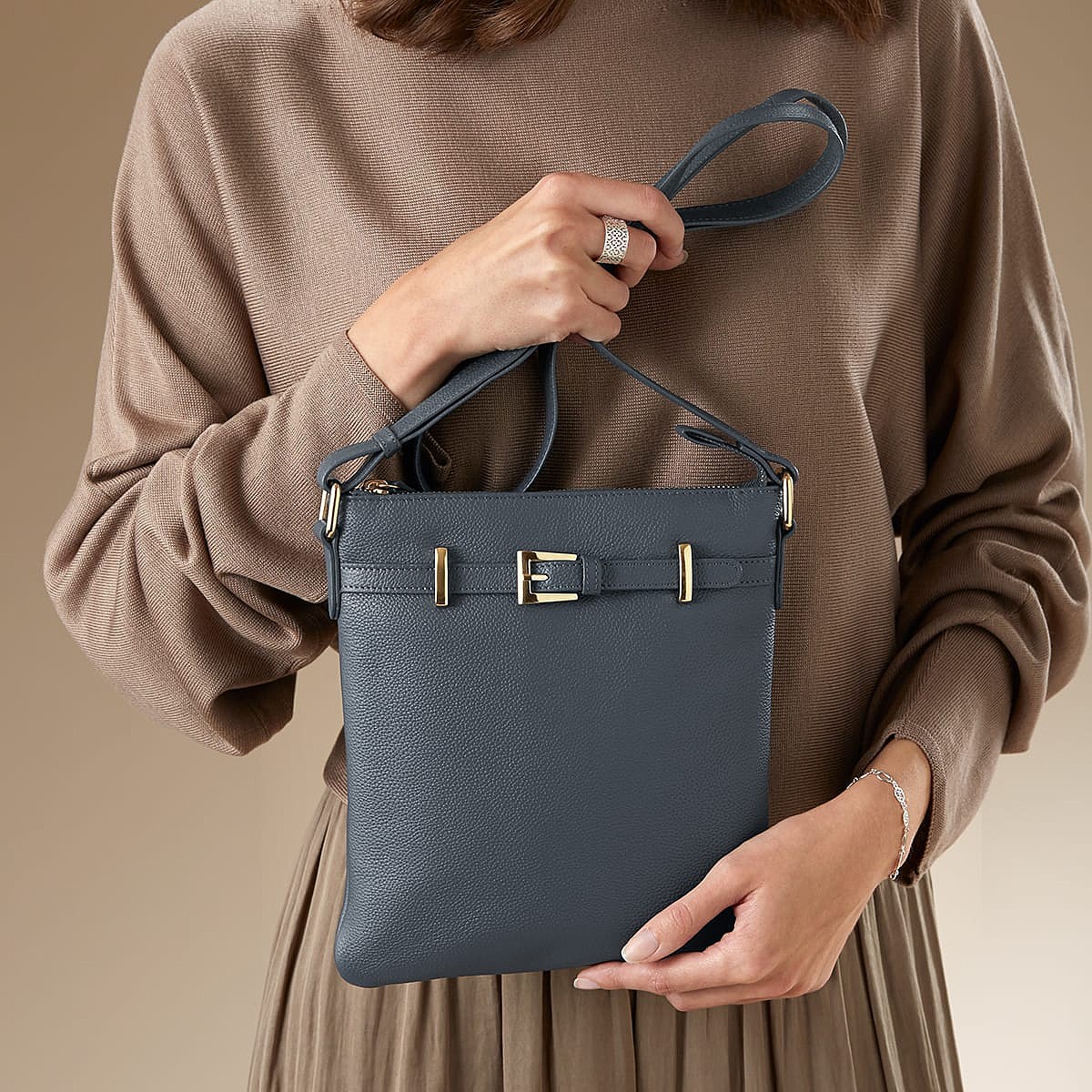 Keep it Chic Denim Leather Cross-Body Bag