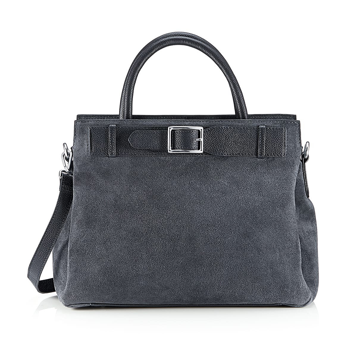 Navy in the City Suede Bag