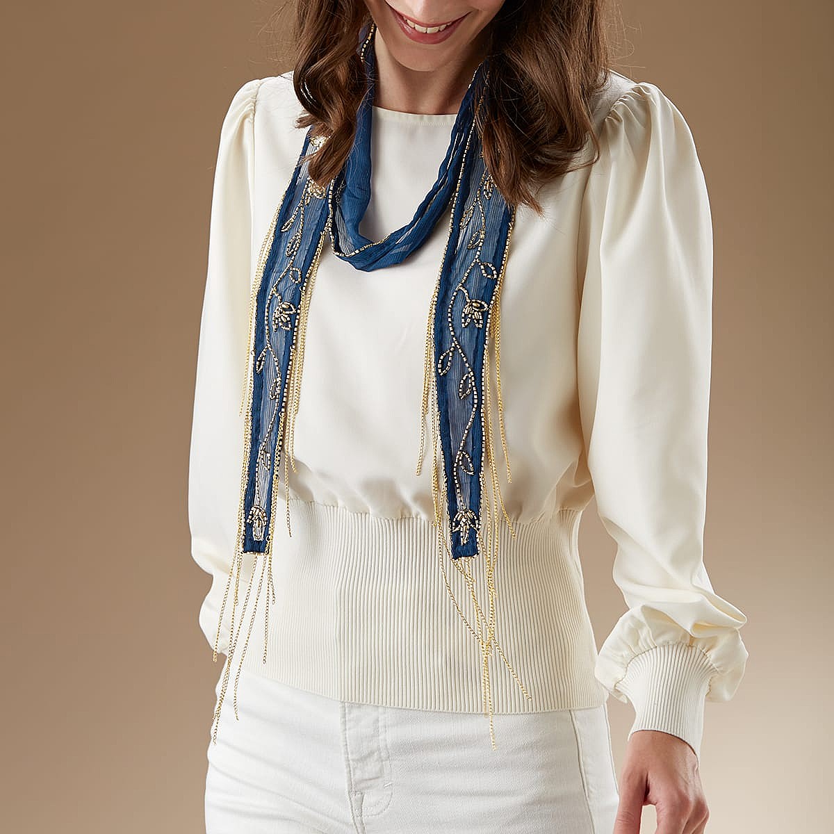 Draped in Delight Navy Scarf