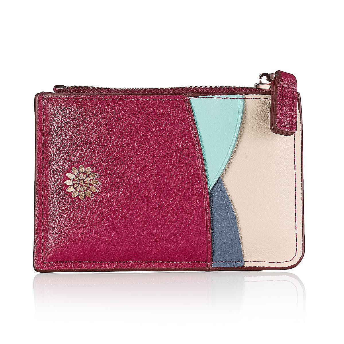 Raspberry Ripple Faux Leather Card Holder