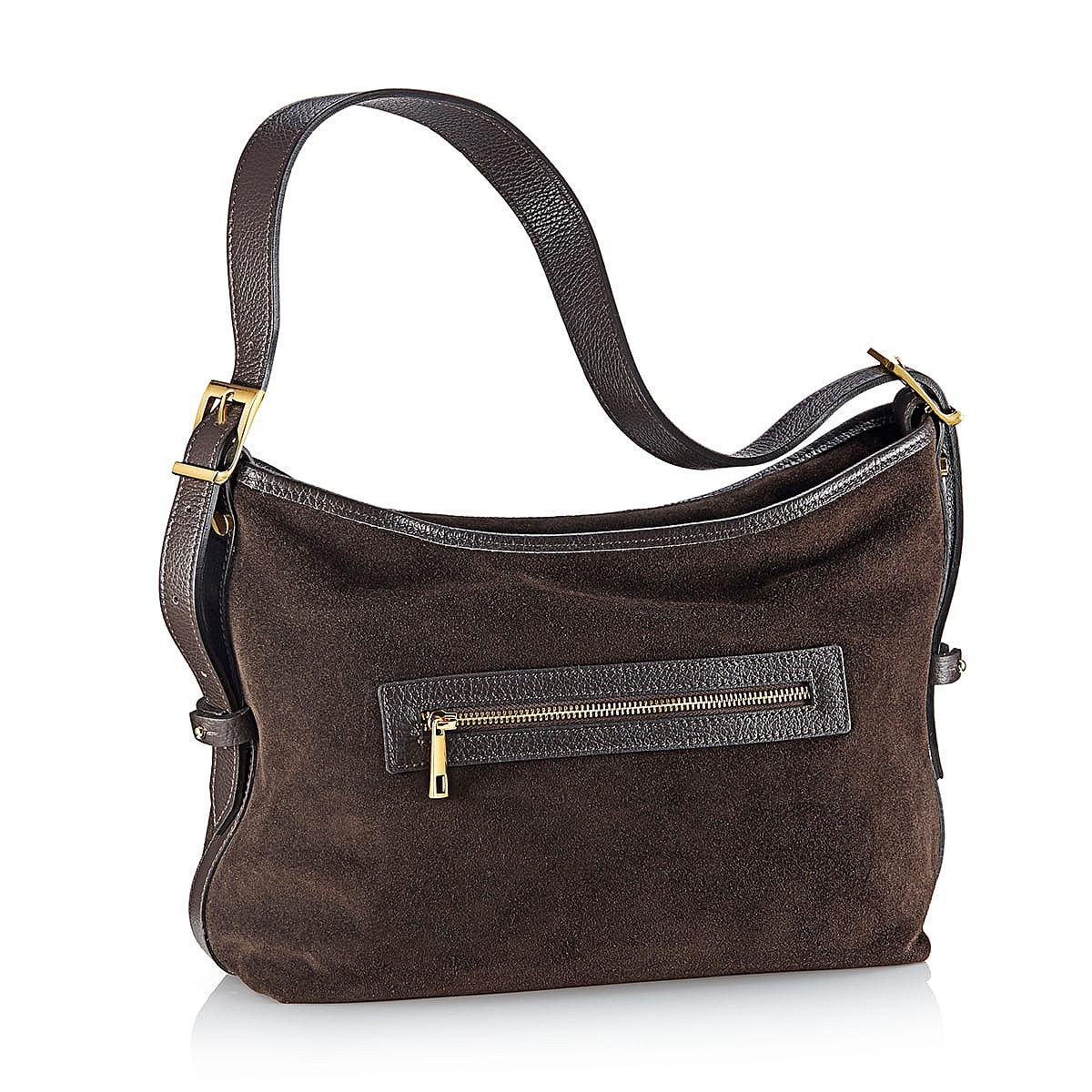 Easy Elegance Brown Suede Shoulder Bag