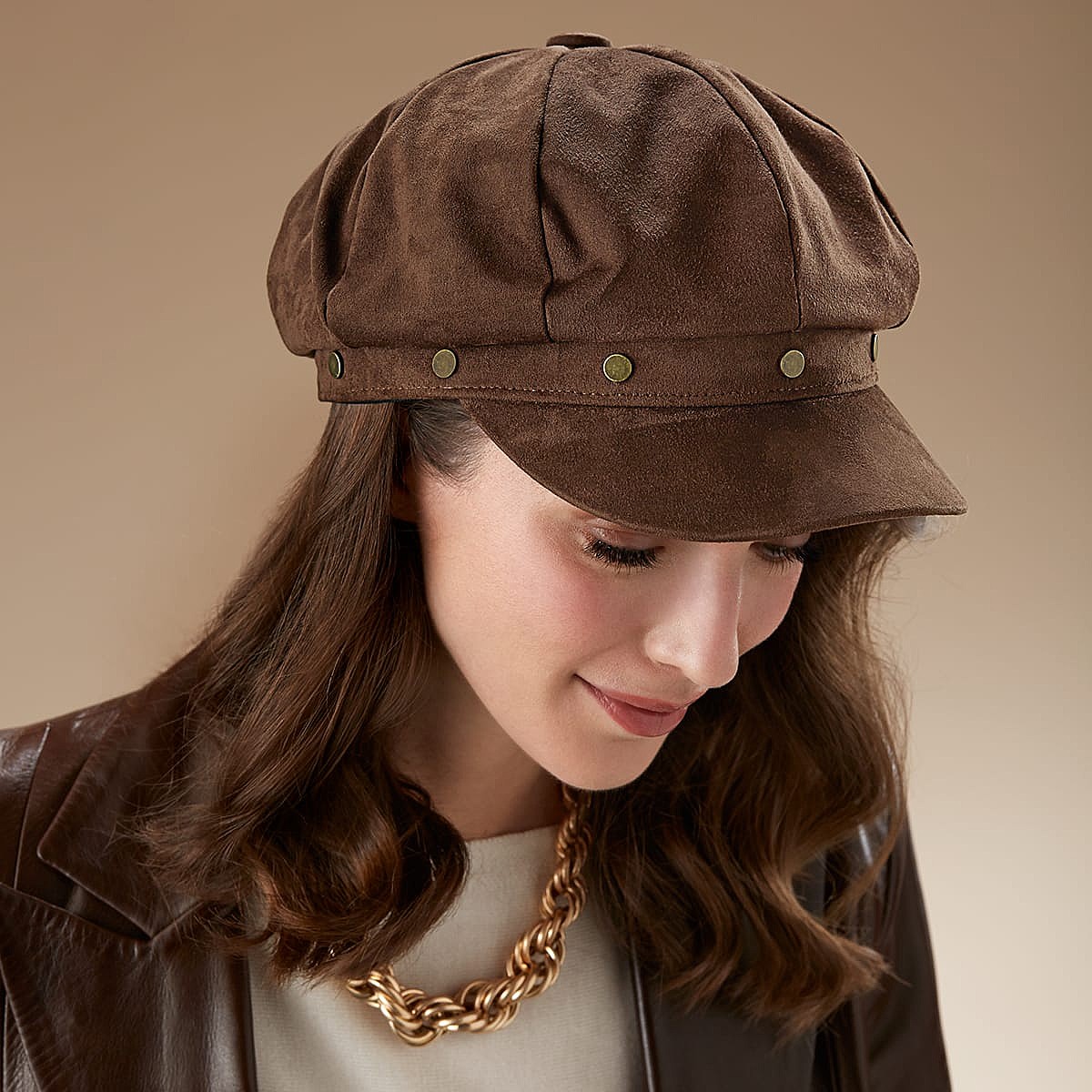 Ready for Retro Faux-Suede Bakerboy Hat