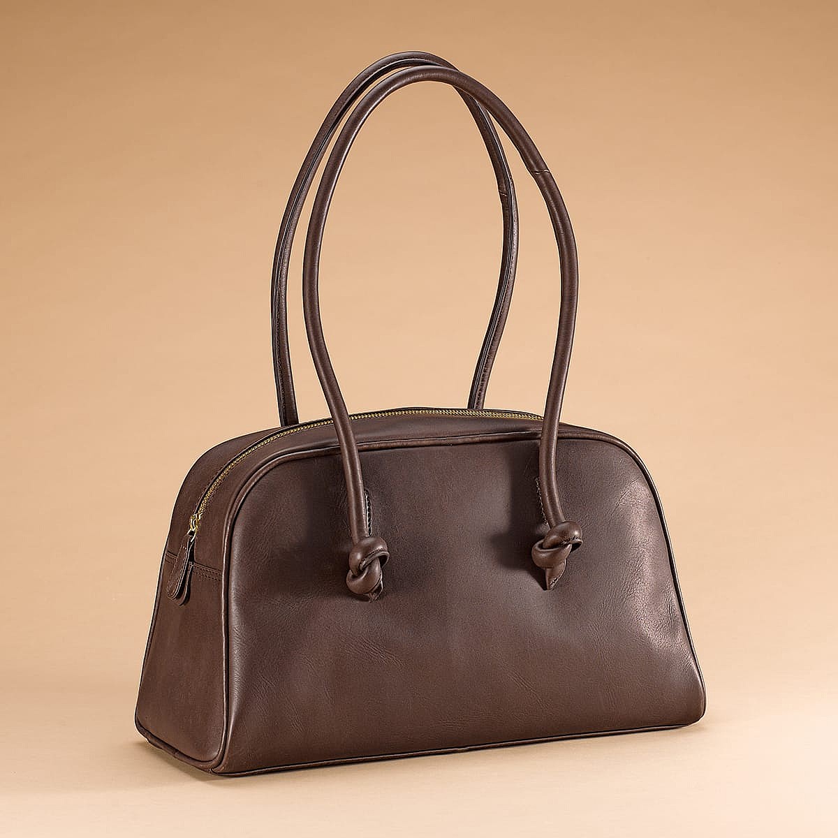 Tie the Knot Brown Leather Shoulder Bag