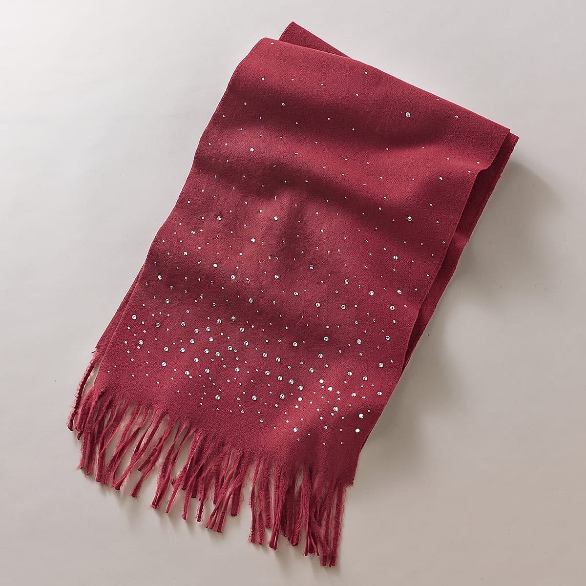 Burgundy Bejewelled Scarf