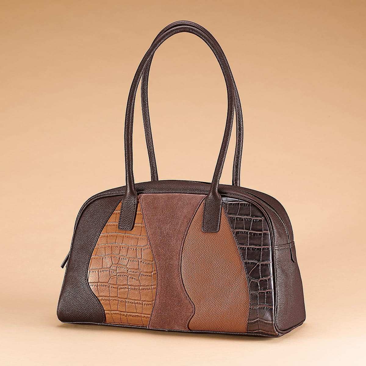 In the Groove Rust Leather Shoulder Bag