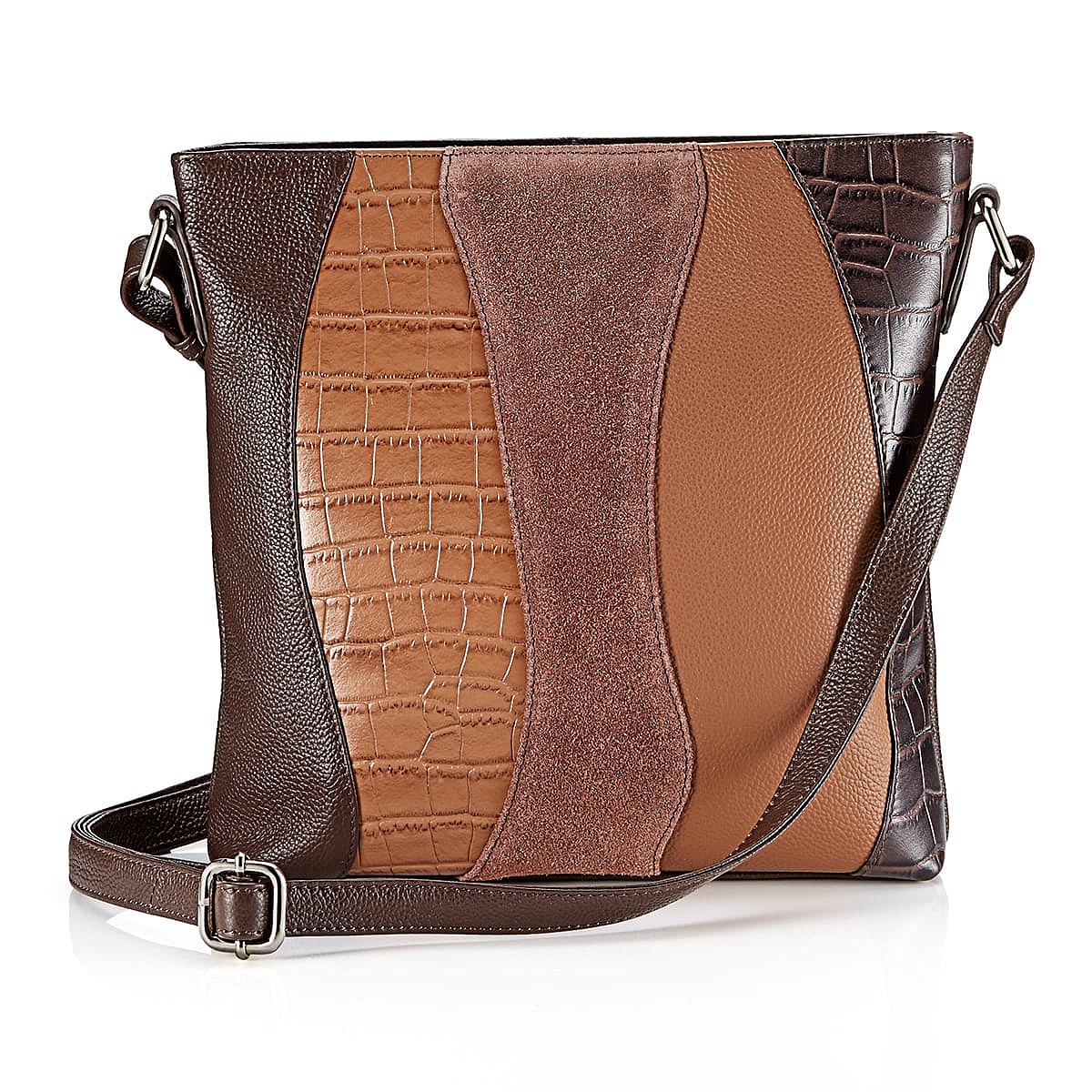 Rust In the Groove Leather Cross-Body Bag