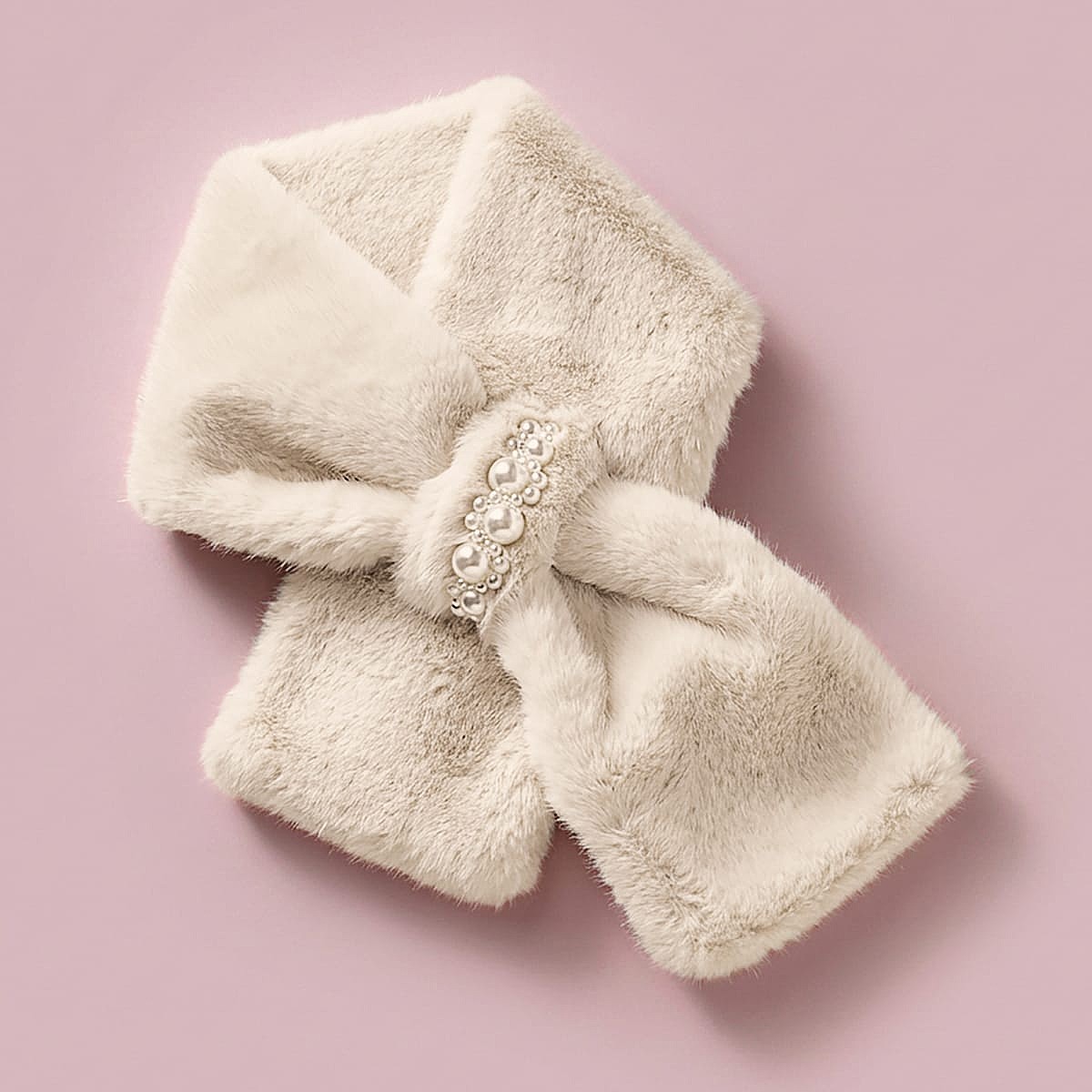 Entirely Opulent Cream Faux Fur Scarf