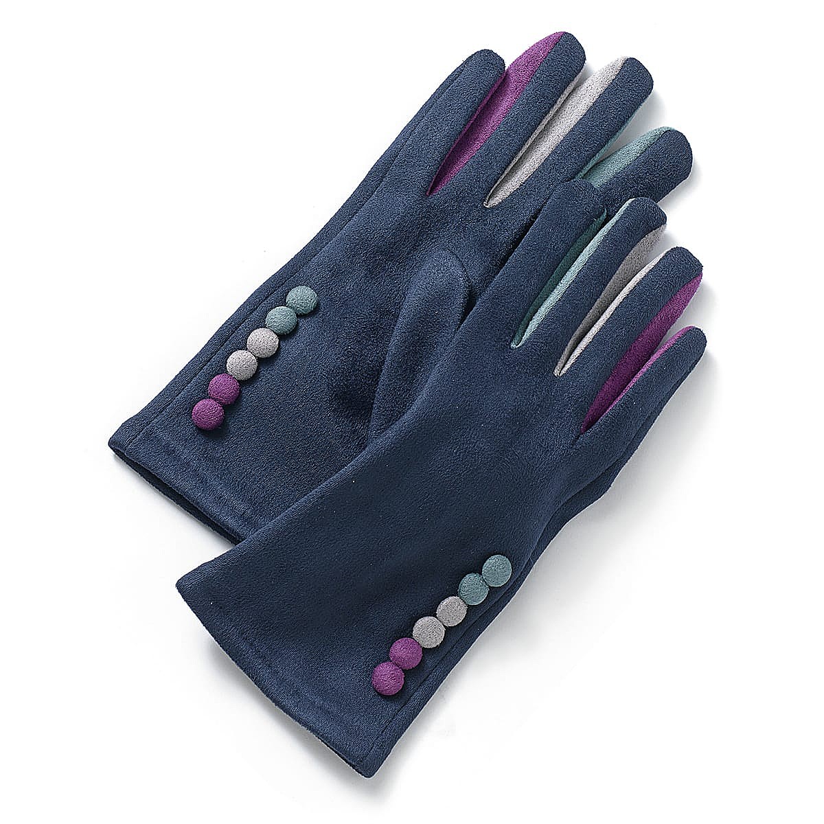 Between Blues Faux Suede Gloves