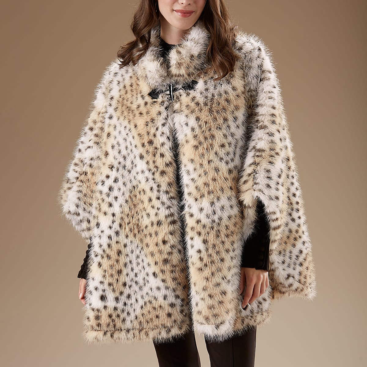Snow Leopard Faux-Fur Wrap