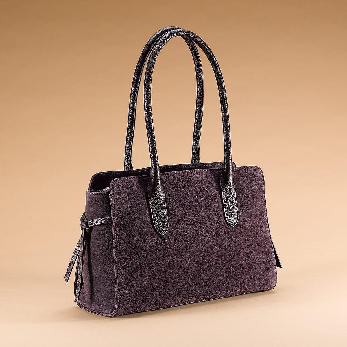 In the Shadows Purple Suede & Leather Bag