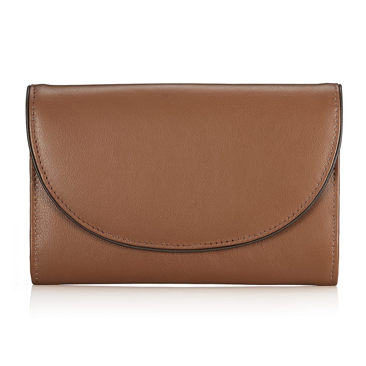 Classical Curves Tan Leather Purse