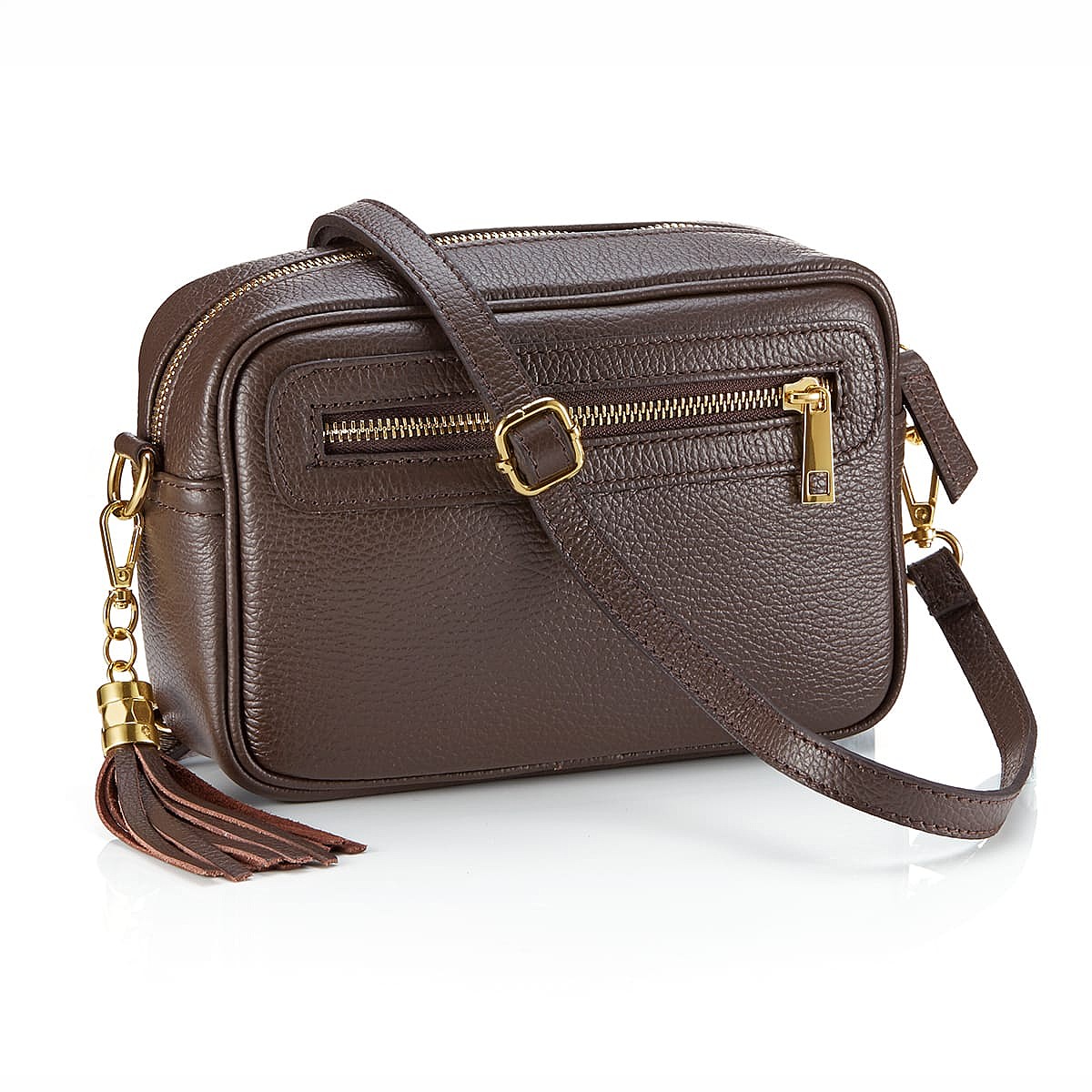 On the Go Brown Leather Cross-Body Bag