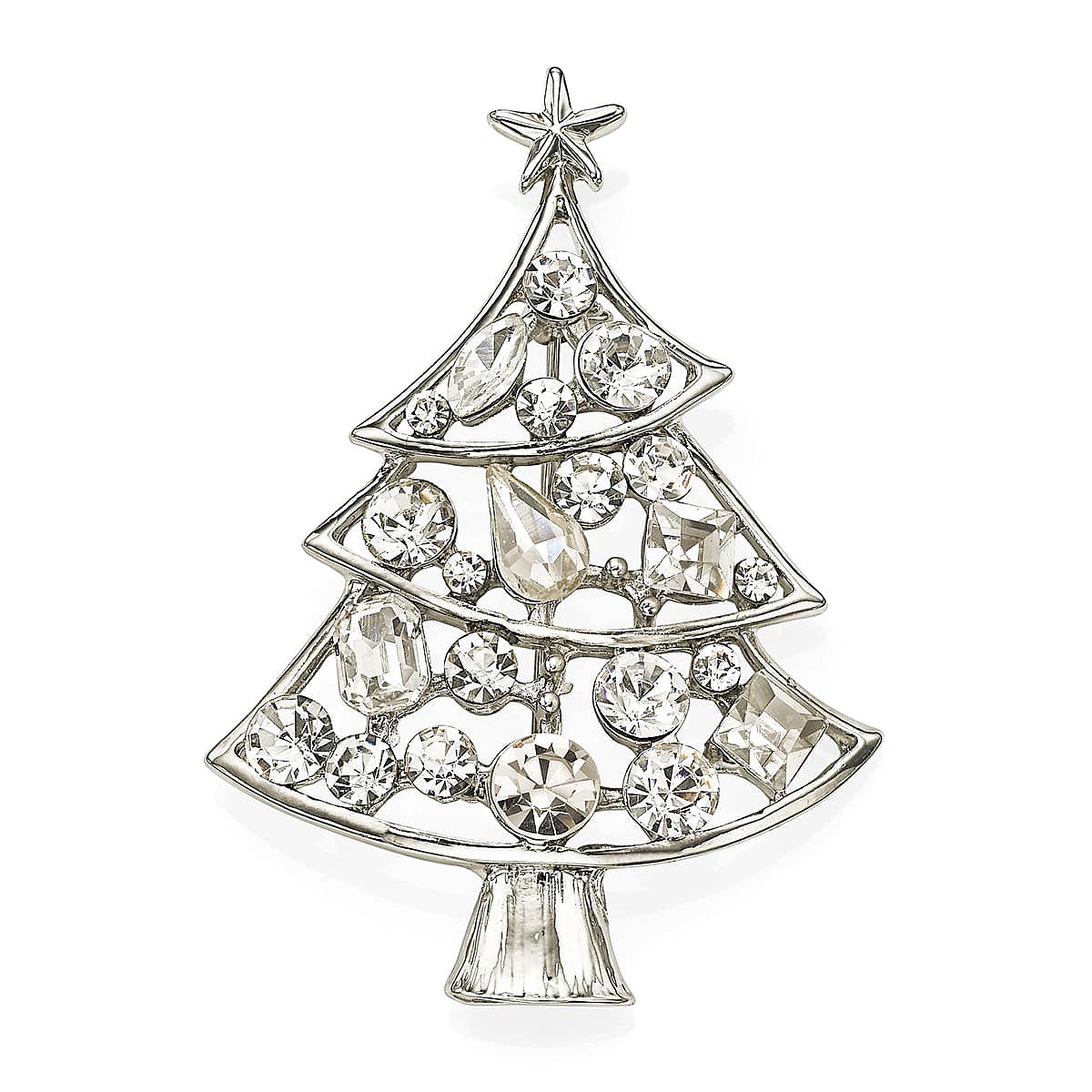 Frosted Fronds Christmas Tree Brooch