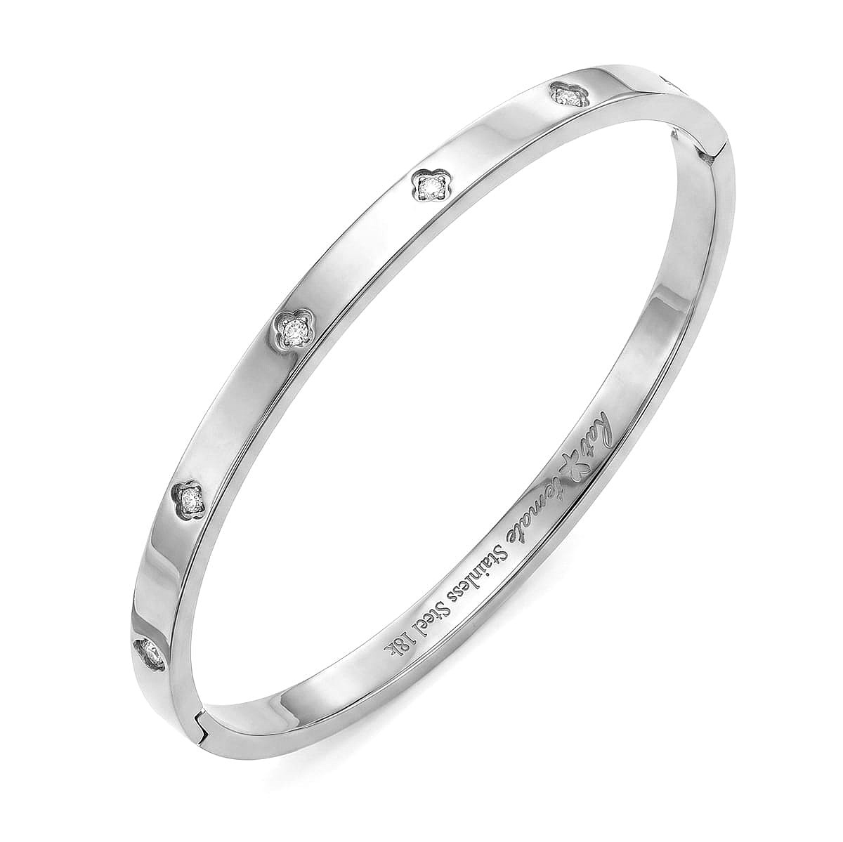 All Lined Up Silver-tone Bangle