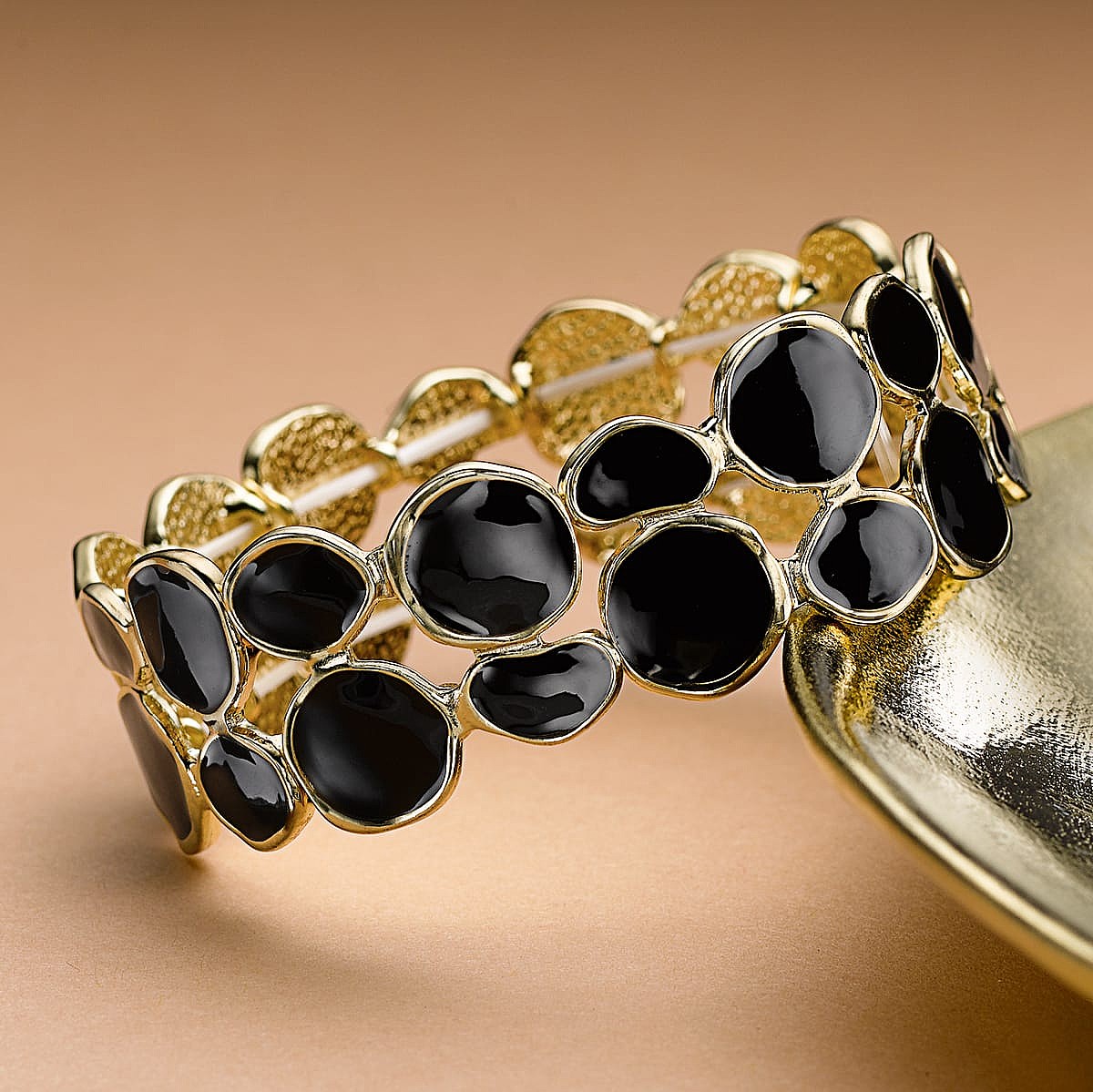 Pebbled Pathway Black Bracelet