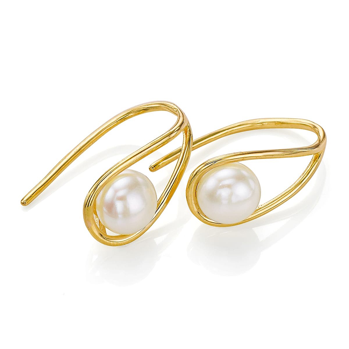 Pearls of Light Gold-plated Earrings