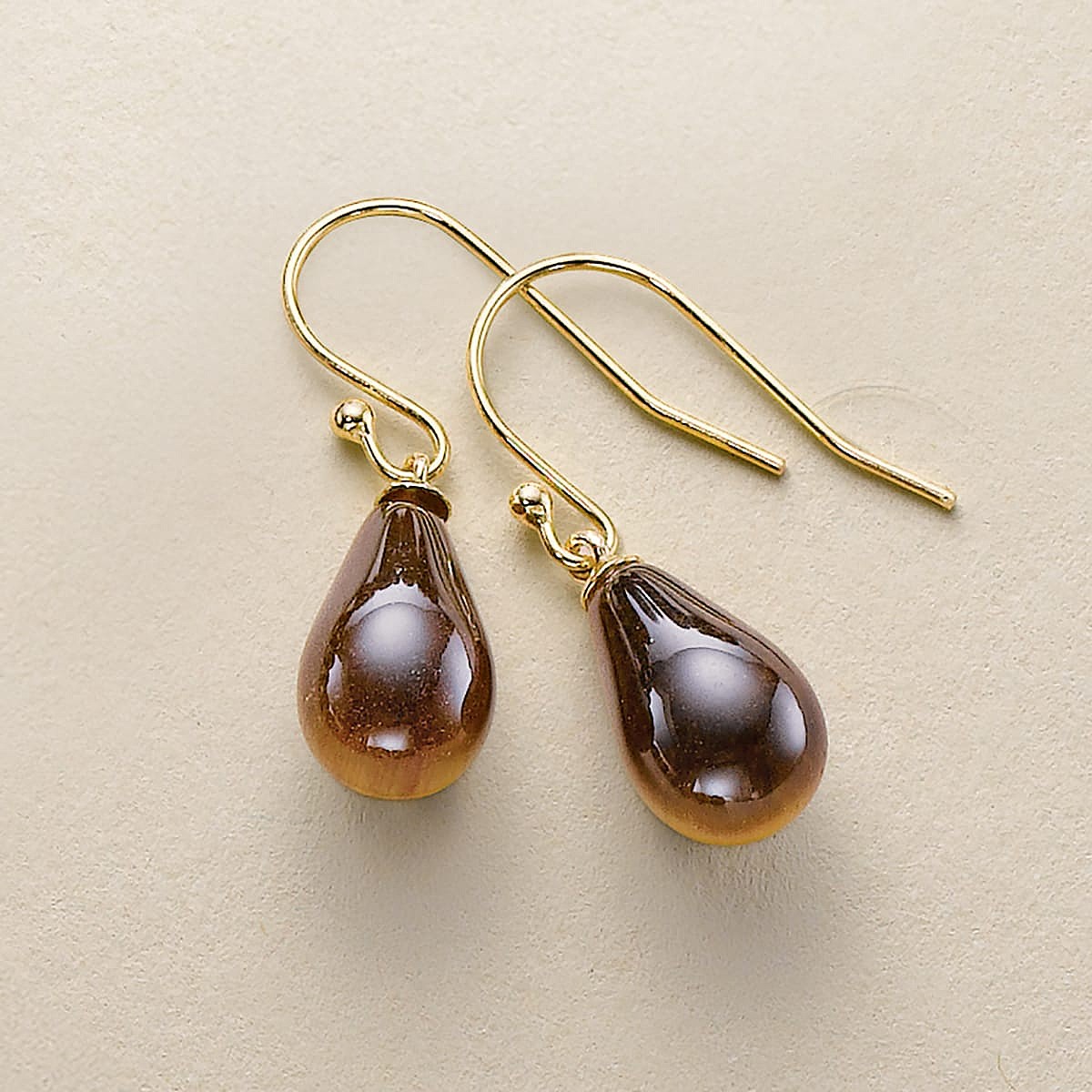 Fiery Heart Tiger's Eye Earrings