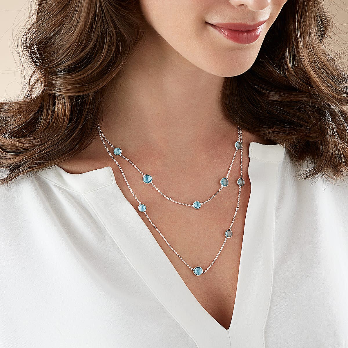 A Lady in Blue Necklace