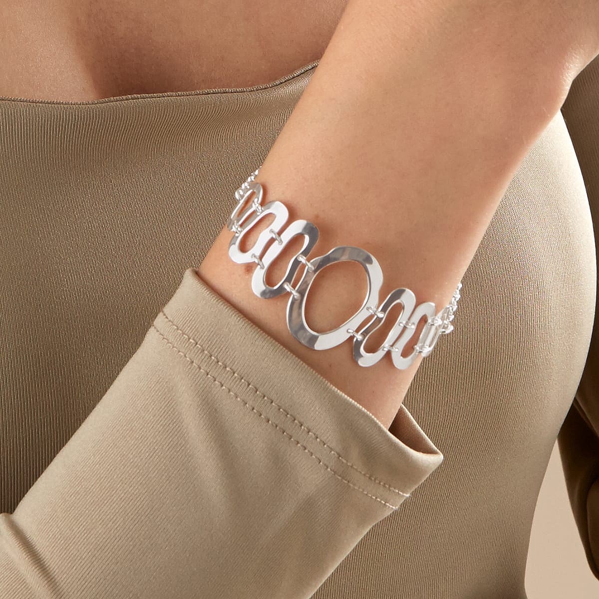 Polished Geometry Silver Bracelet