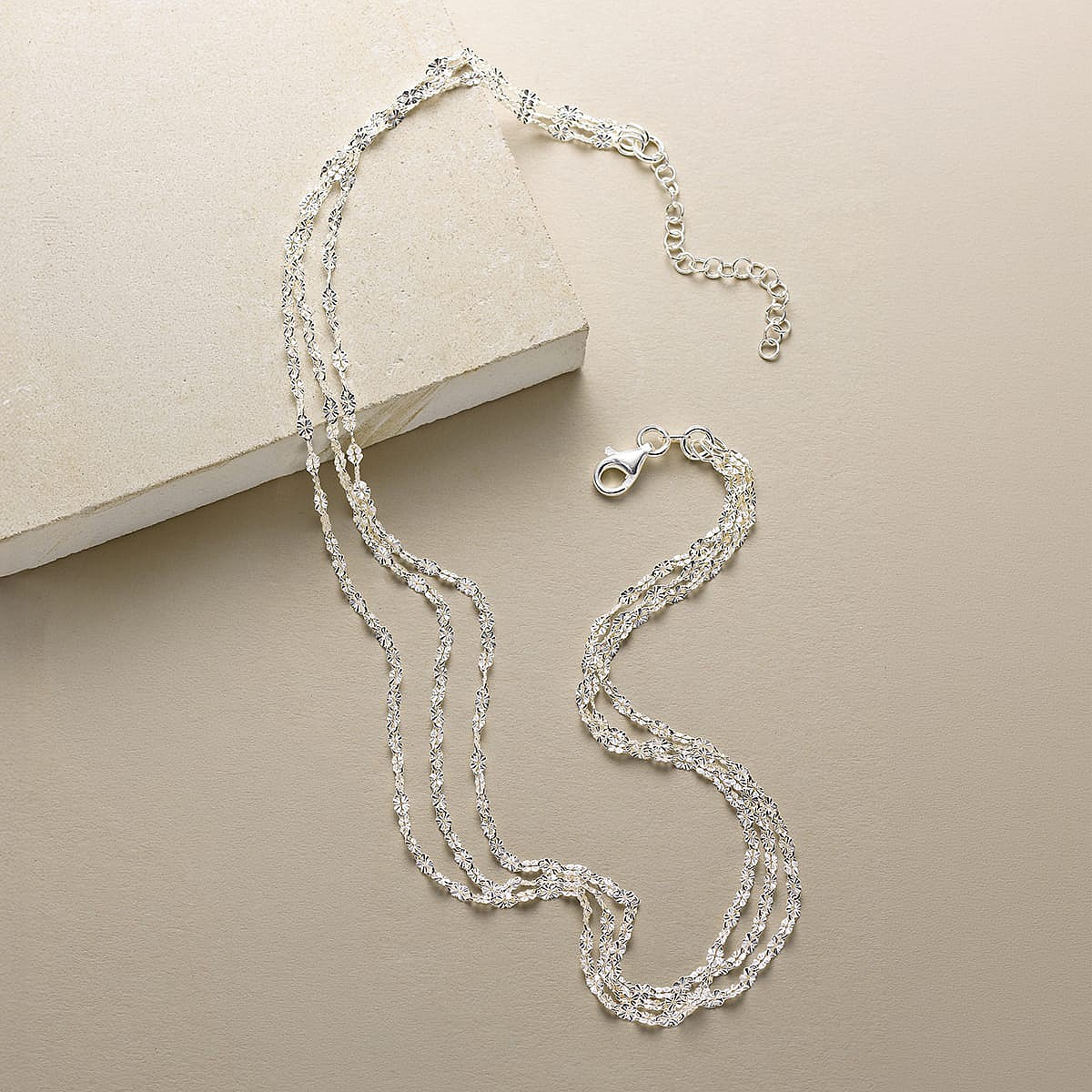 Layered in Light Silver Necklace
