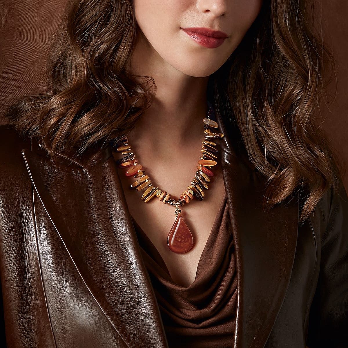 Echoed Embers Gemstone Necklace