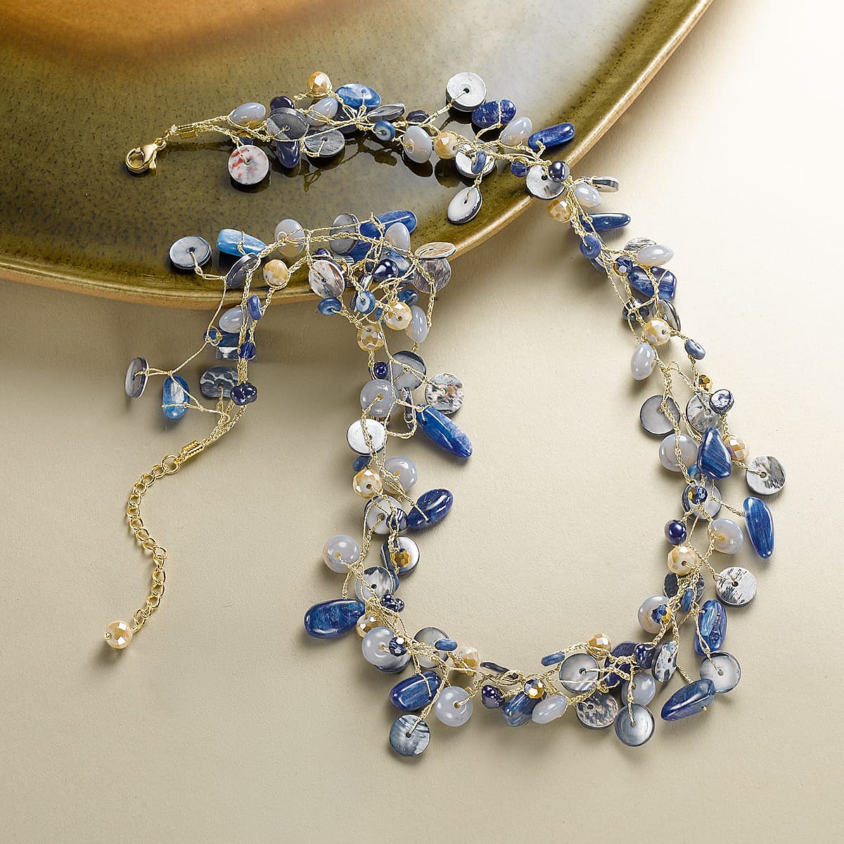Blowing in the Wind Navy Necklace