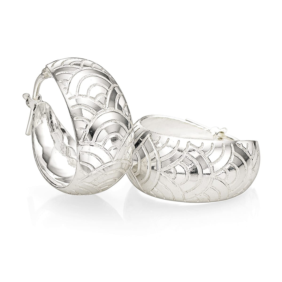 Creative Curves Silver Hoop Earrings