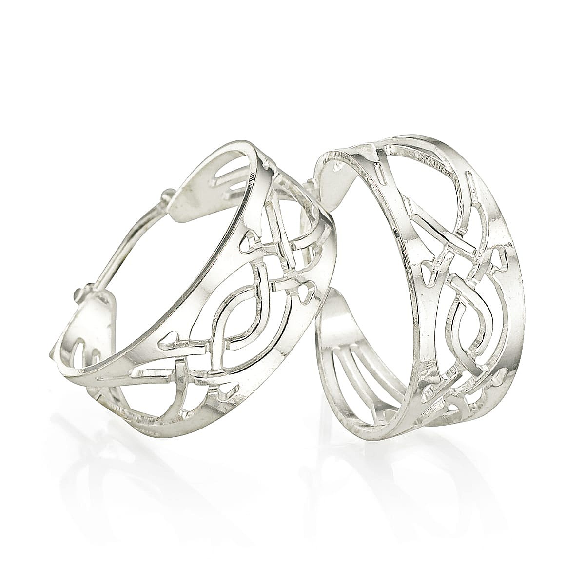 Woven Poetry Silver Hoop Earrings