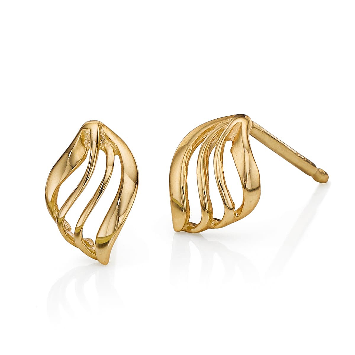 Cultivated Curves Gold Stud Earrings