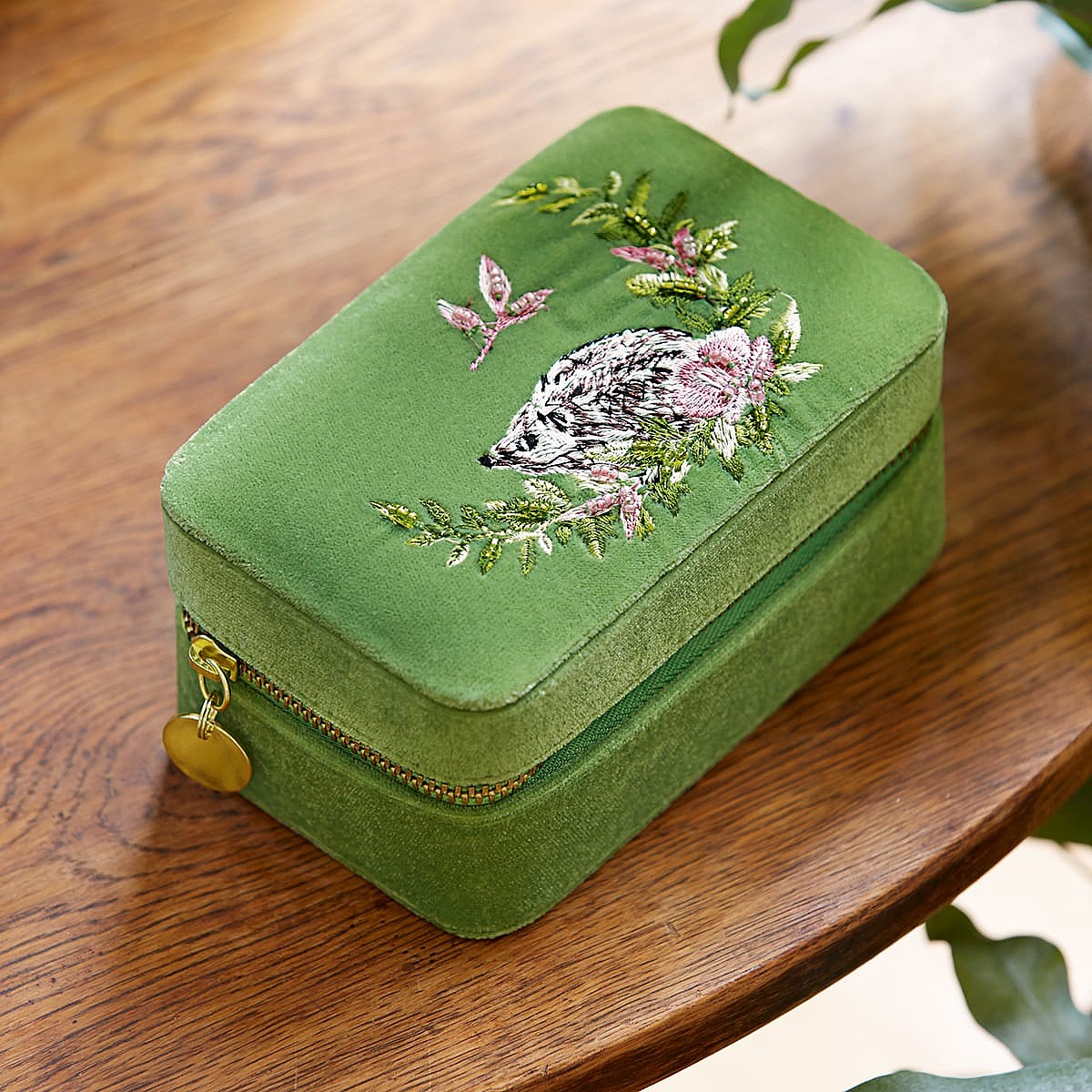 Hopeful Hedgehog Green Jewellery Box