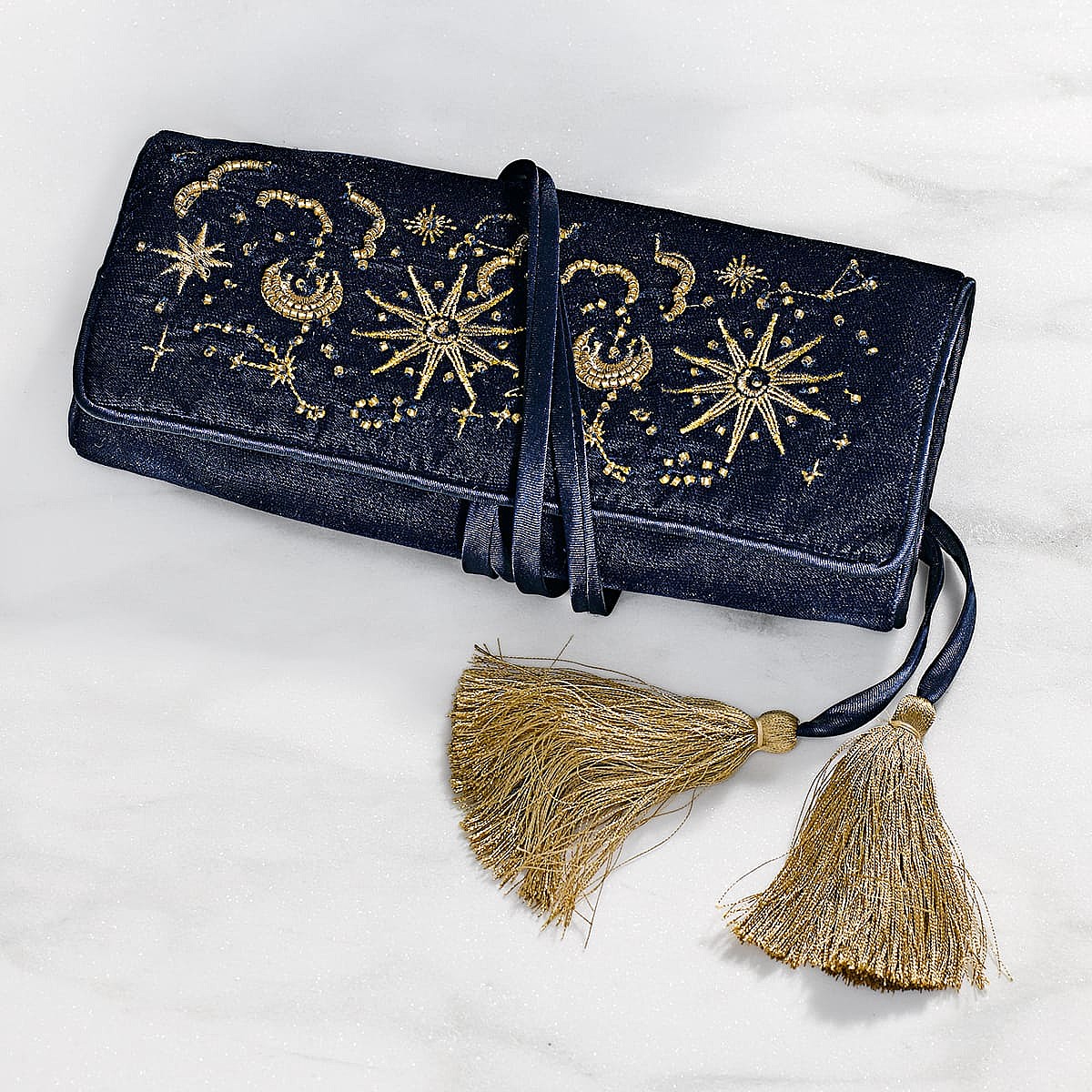 Celestially Yours Navy Jewellery Roll