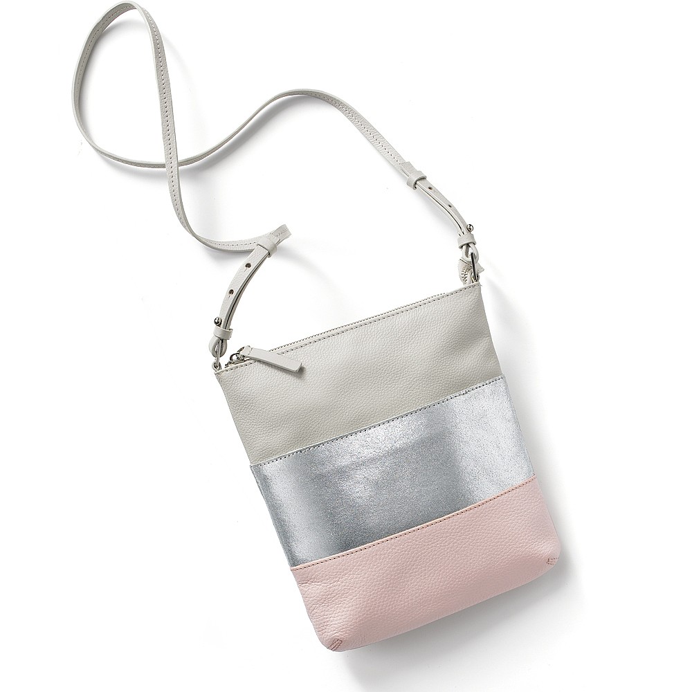 silver leather bag
