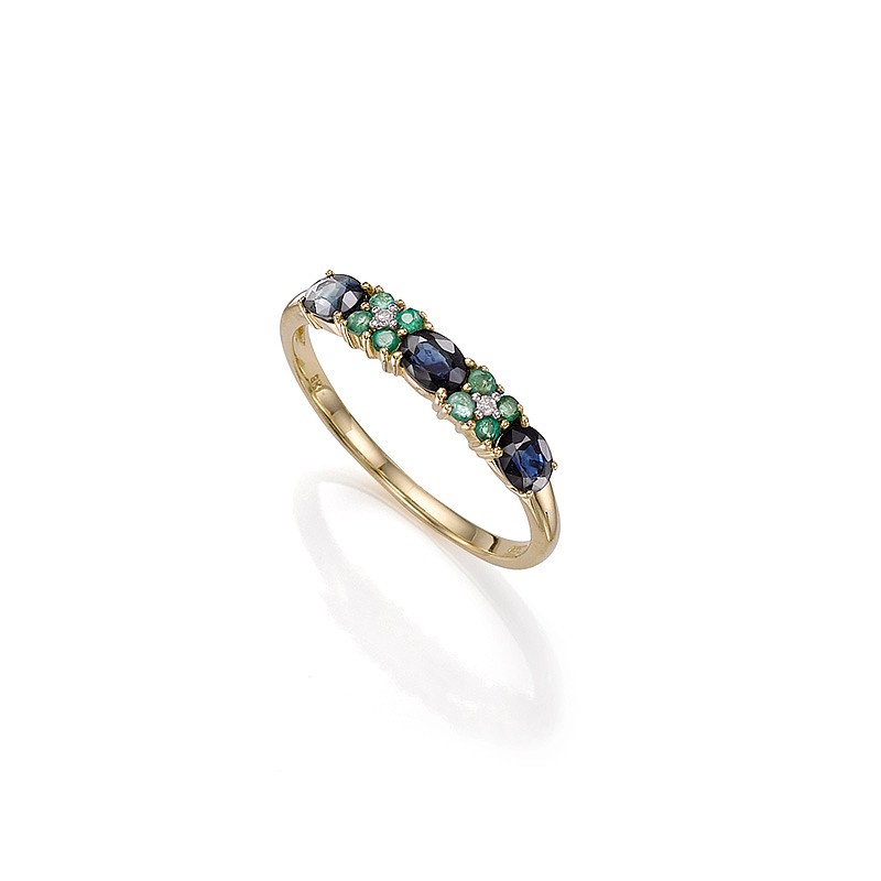 Spellbound Sapphire & Emerald Ring