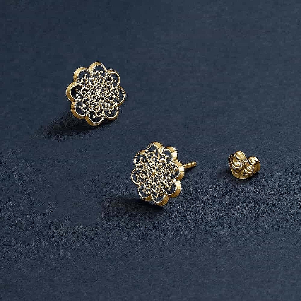 Filigree Blossom Stud Earrings