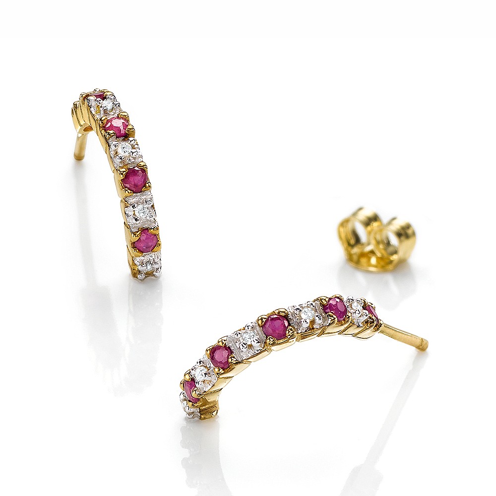 Radiant Path Ruby Hoop Earrings Earrings Pia Jewellery Direct