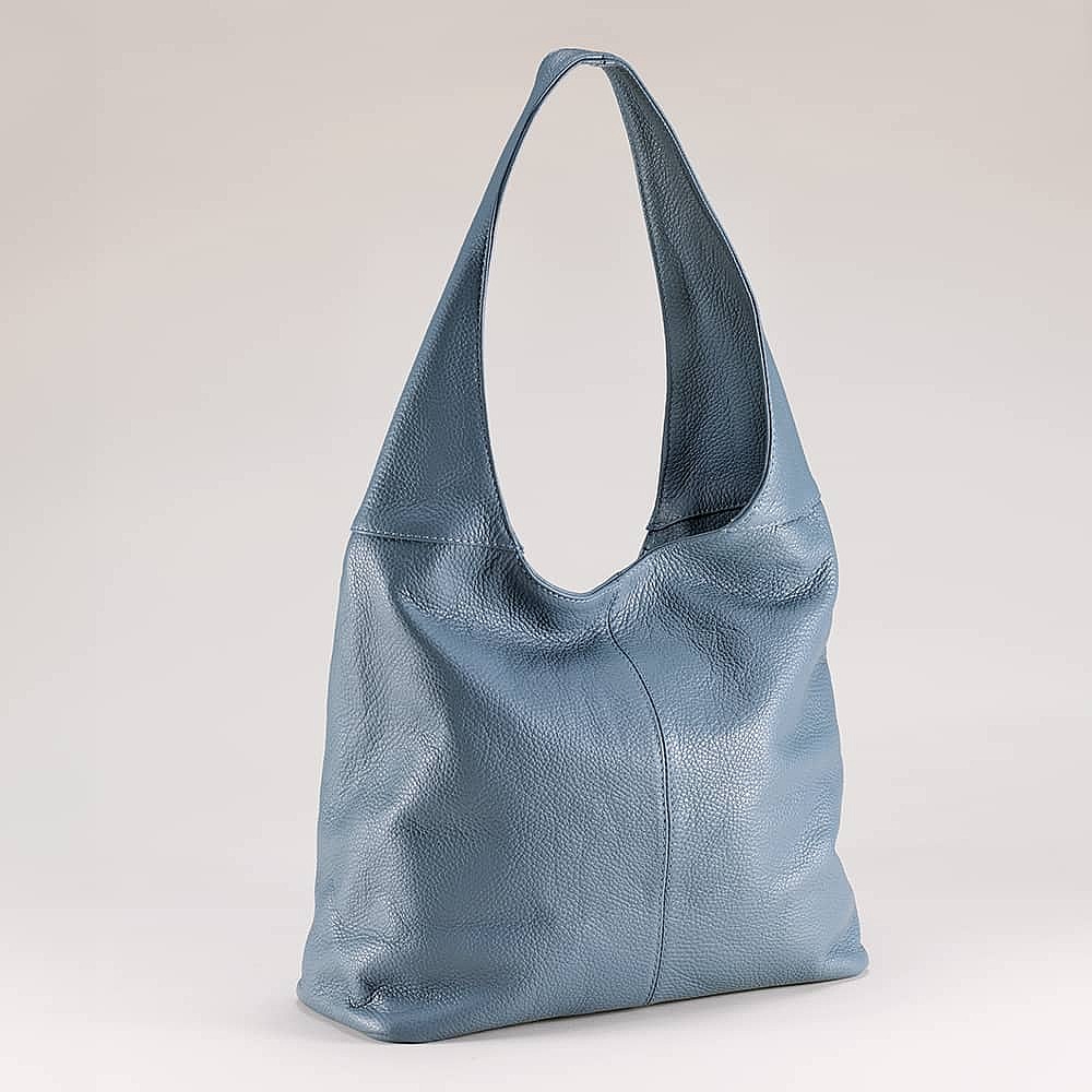 Call it the Blues Leather Slouch Bag