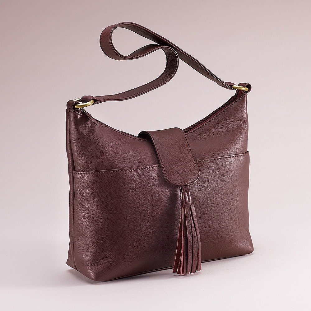Merlot Leather Shoulder Bag