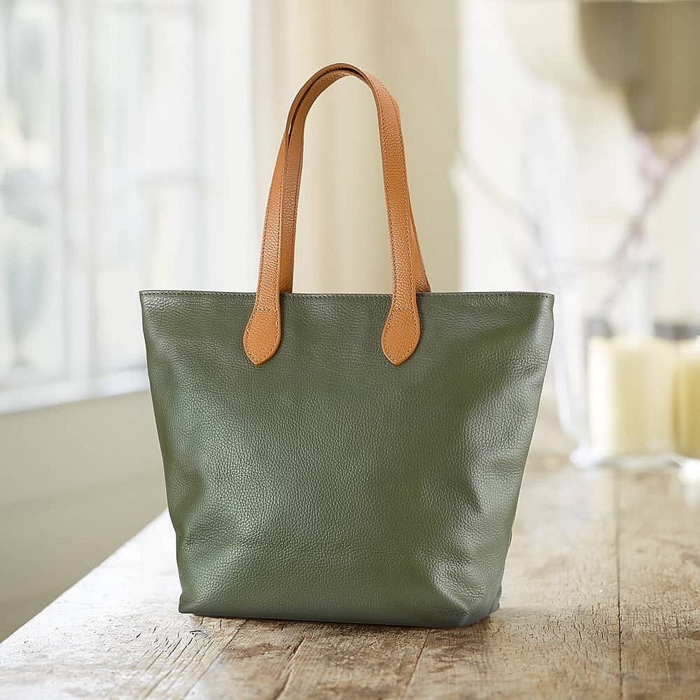 Olive Grove Leather Tote Bag