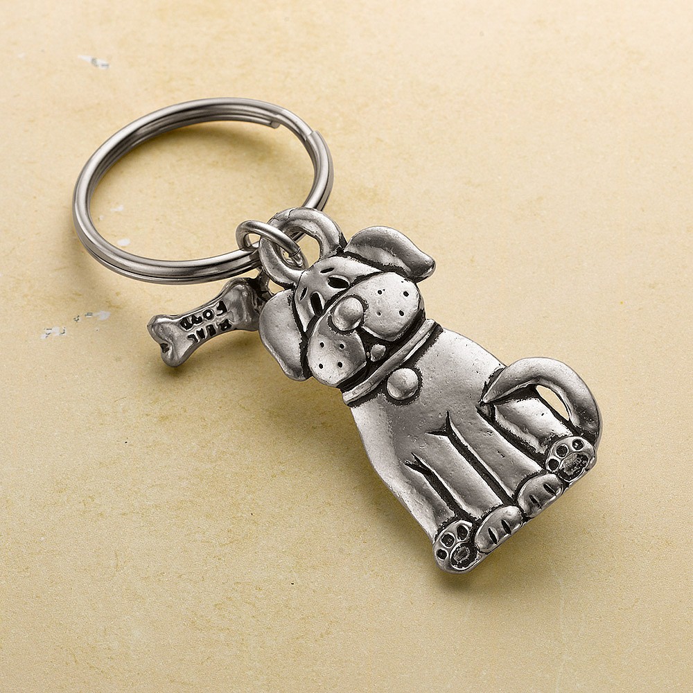 Diligent Dog Pewter Keyring Sweet Gifts & Accessories Pia Jewellery