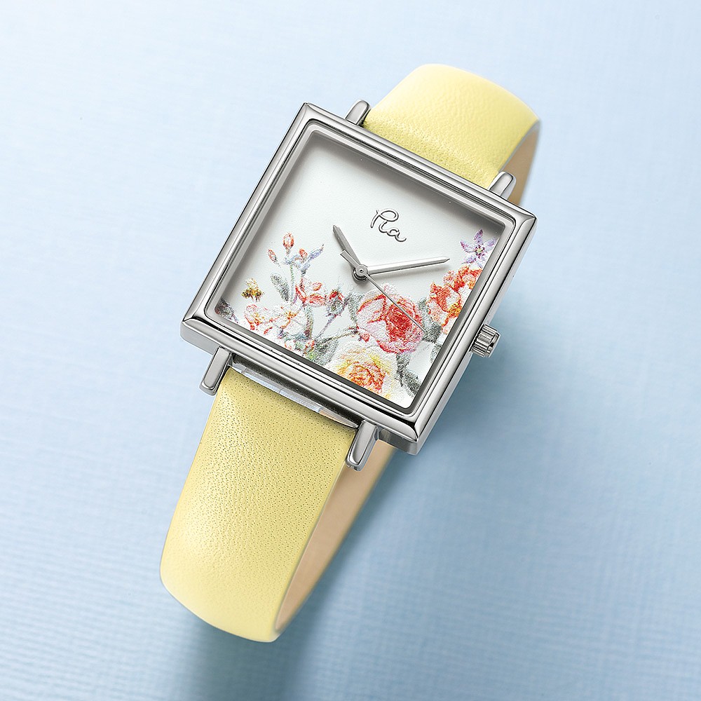At First Blush Yellow Leather Watch