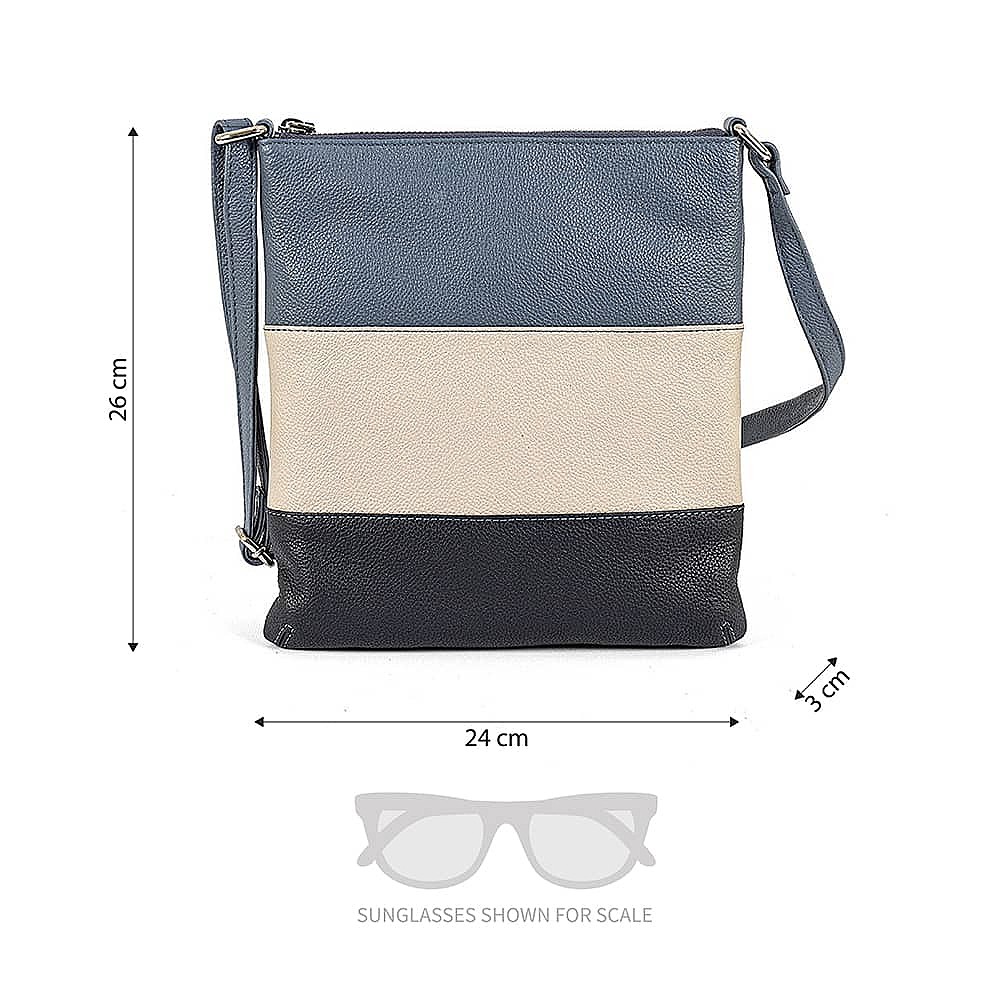 Horizons Blue Leather Cross-Body Bag