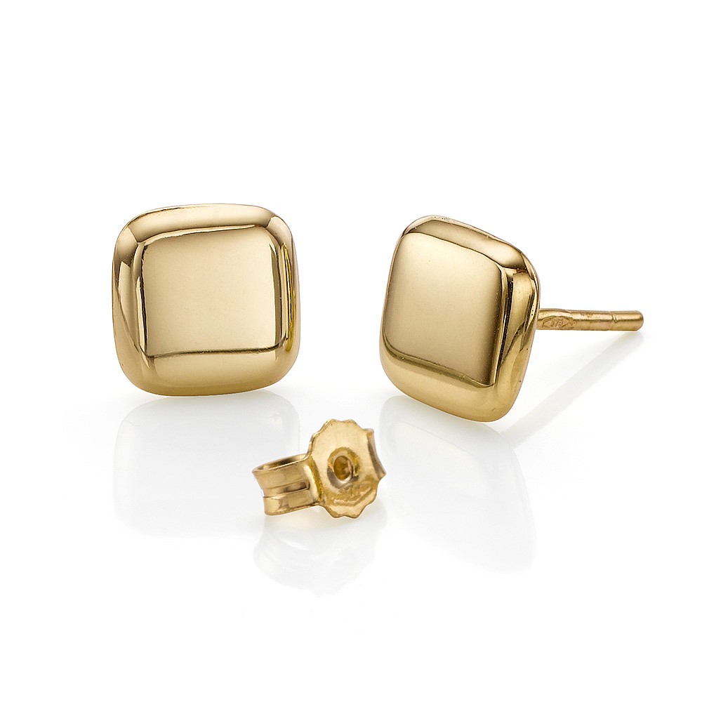Back to Square One Gold Stud Earrings