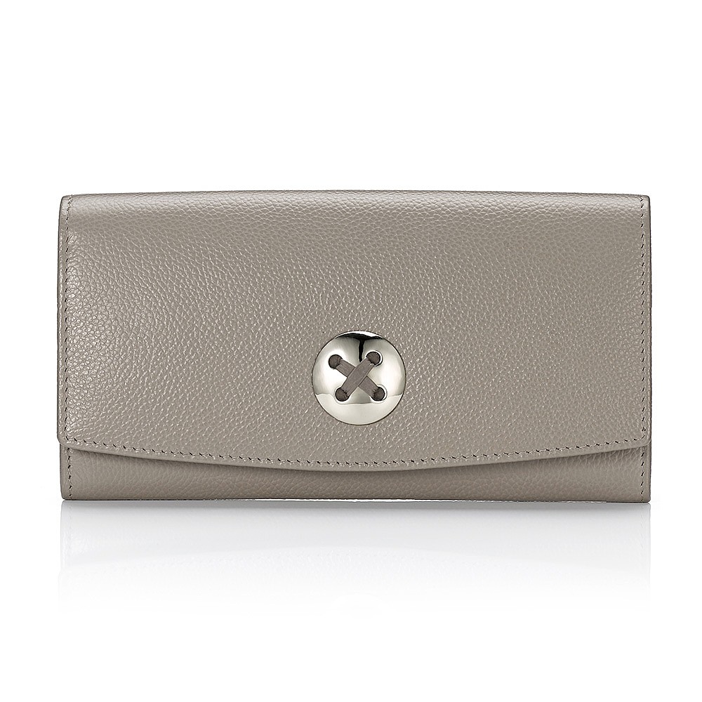 Buttoned Up Leather Purse