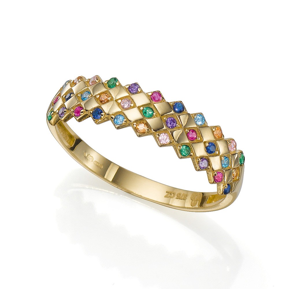 Sparkling Spectrum Gold Ring