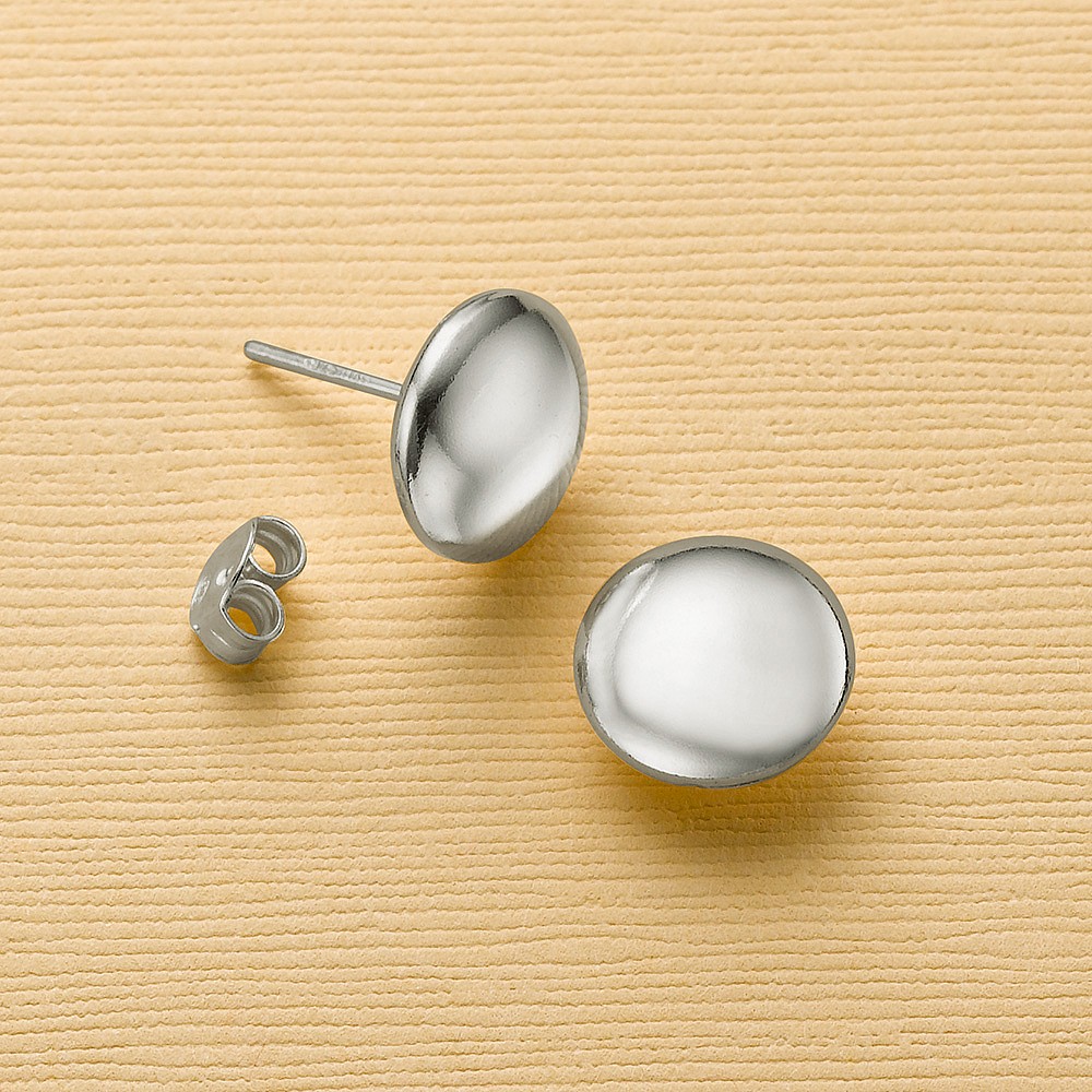 Sleek Simplicity Silver Stud Earrings