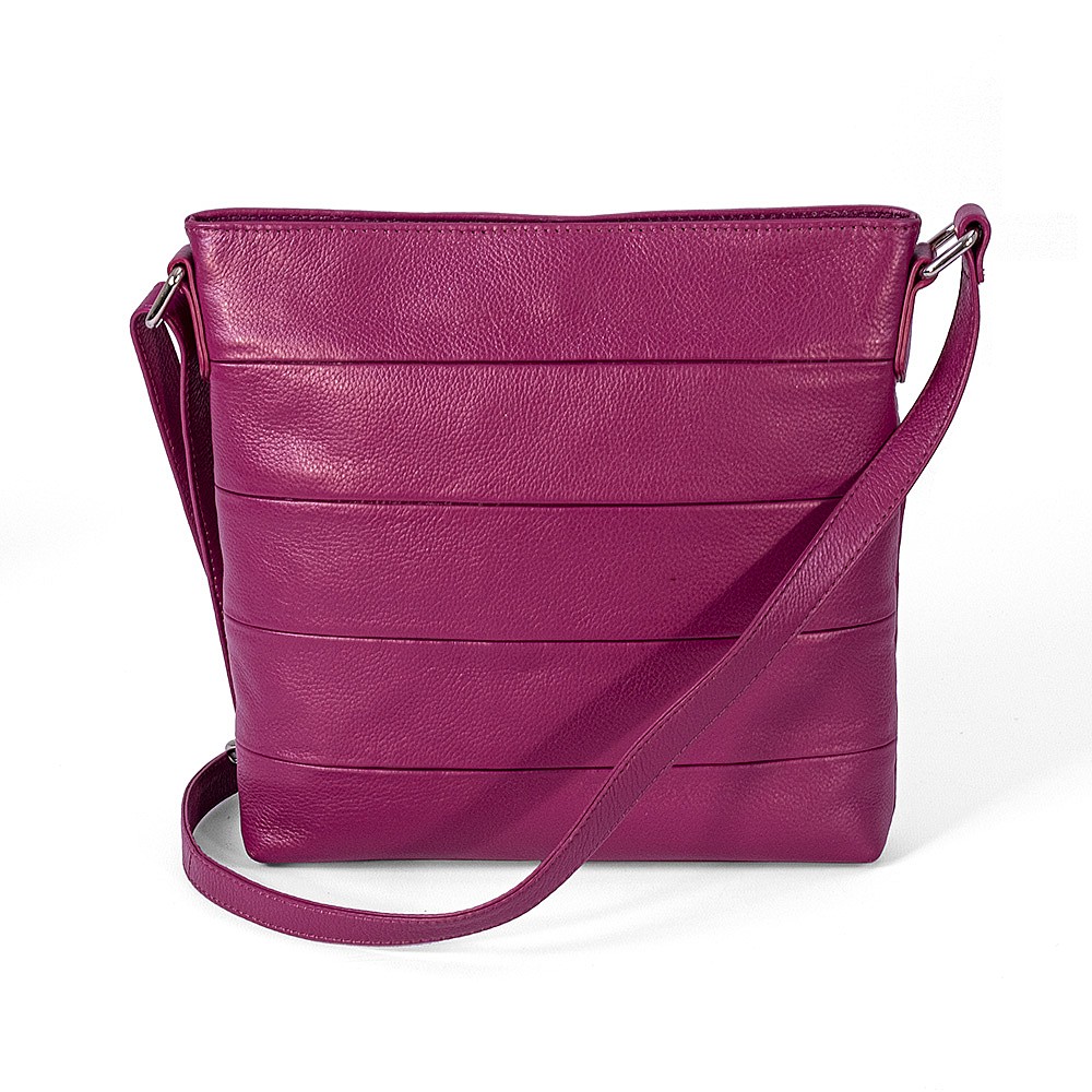 Magenta Latitudes Leather Cross-Body 