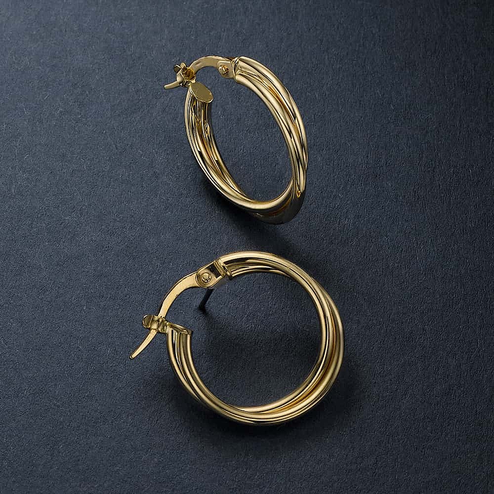 Side by Side Gold Hoop Earrings