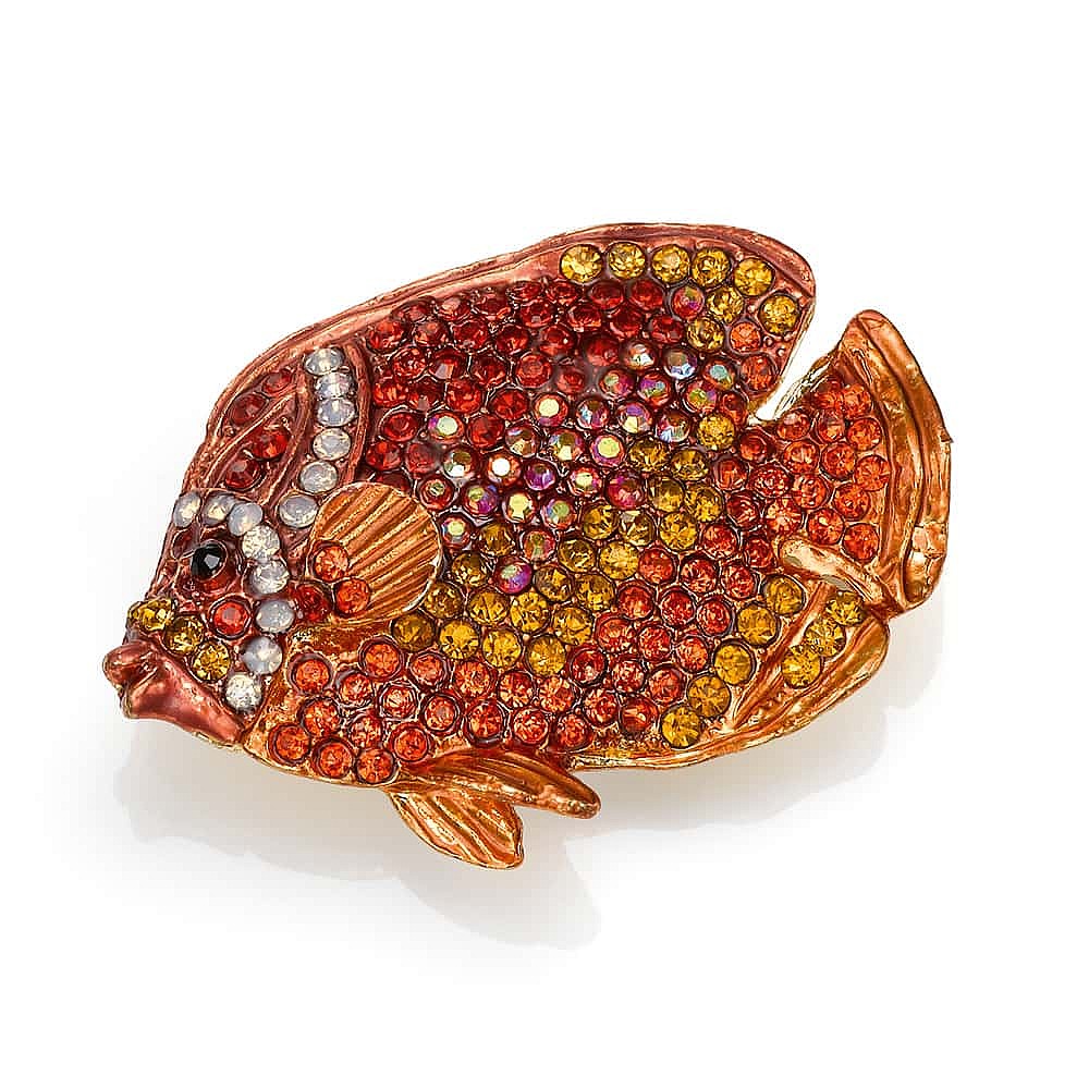 You Lucky Fish Crystal Brooch