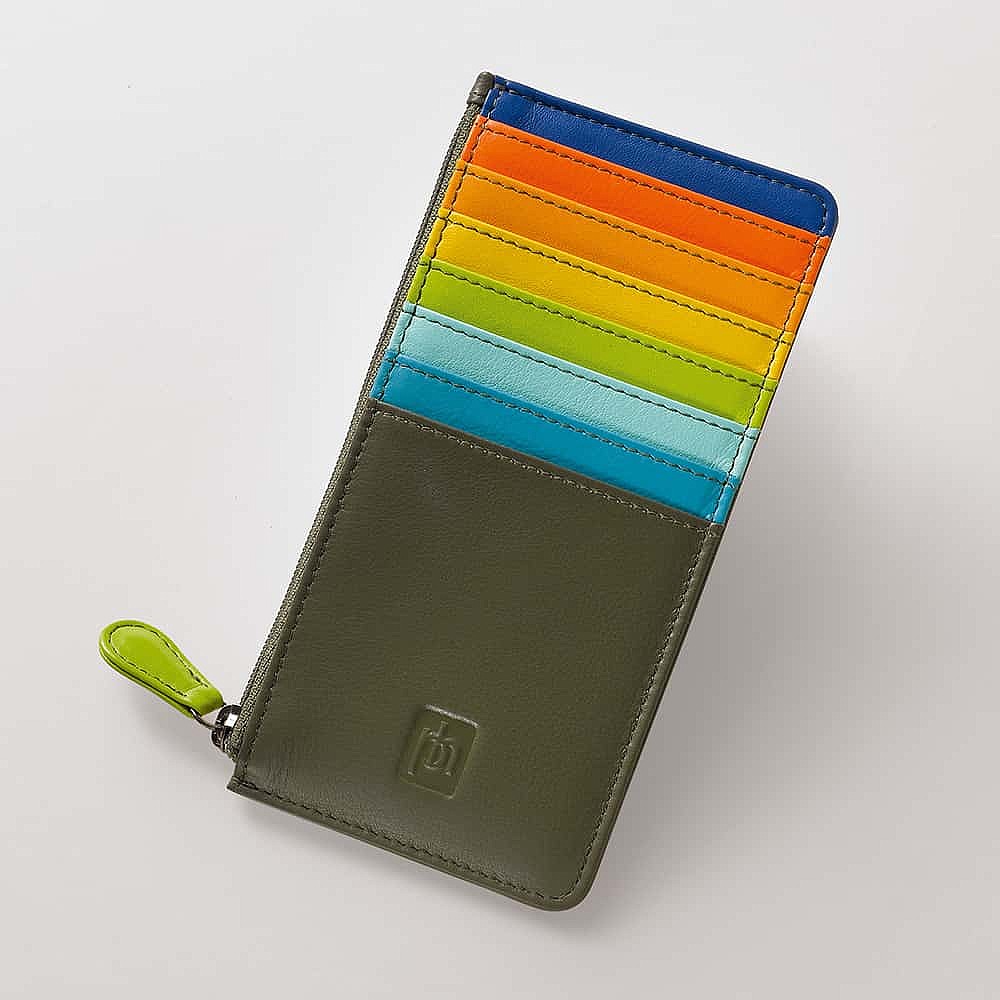 Rainbow Riches Leather Card Holder